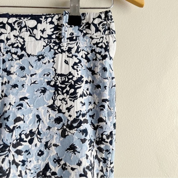Sfizio Blue Floral Jacquard Crop Slim Pants Made in Italy,‎ Size Small - Picture 4 of 8